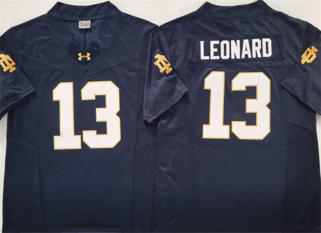 Mens Notre Dame Fighting Irish #13 Riley Leonard Navy 2025 F.U.S.E. Limited Stitched Jersey